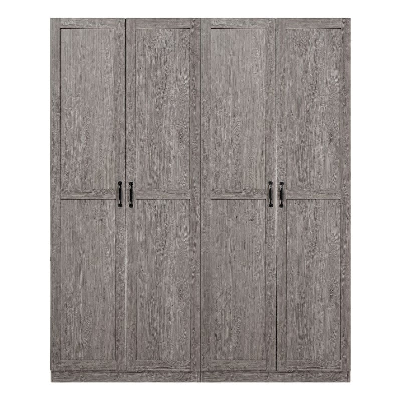 Manhattan Comfort Hopkins 2-Piece Wood Storage Closets in Gray