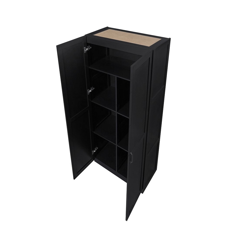 Manhattan Comfort Hopkins 2-Piece Wood Storage Closets in Black