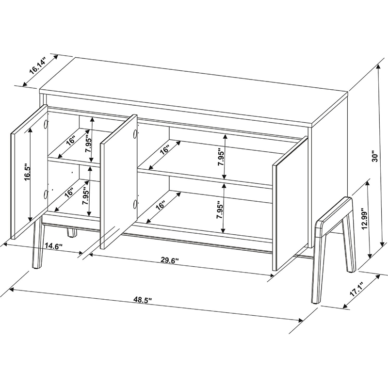 Gales 48.5 Engineered Wood Sideboard in Black