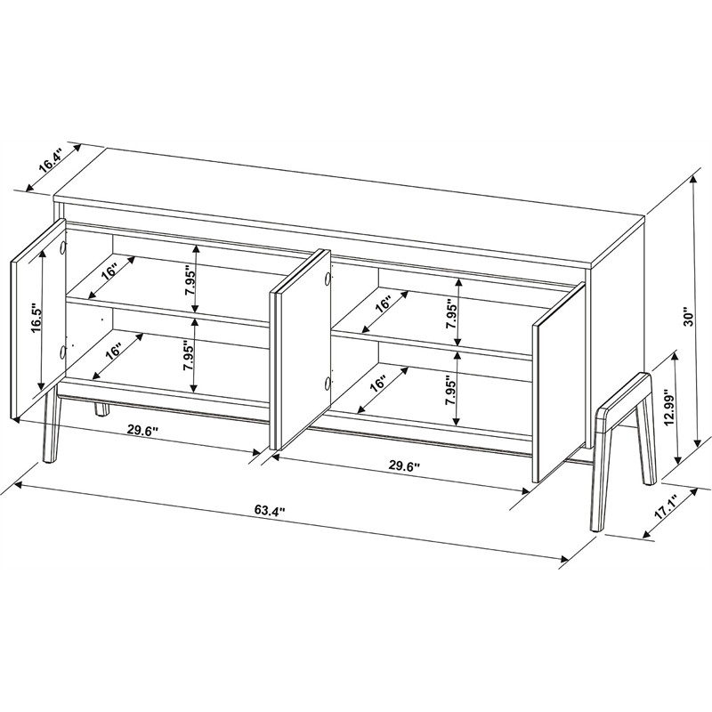 Gales 63.32 Engineered Wood Sideboard in Off White