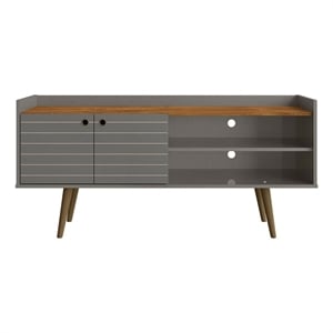 Manhattan Comfort Bogart Wood TV Stand for TVs up to 50&quot in Gray/Natural