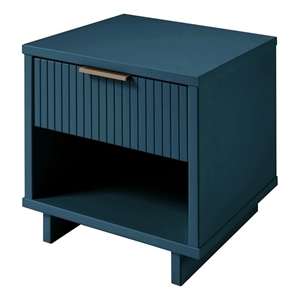 Manhattan Comfort Granville Engineered Wood Nightstand 1.0 in Midnight Blue