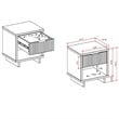 Manhattan Comfort Granville Engineered Wood Nightstand 1.0 in Light Gray