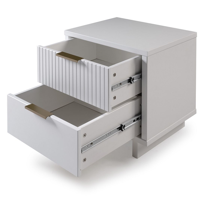 Manhattan Comfort Granville Engineered Wood Nightstand 2.0 in White
