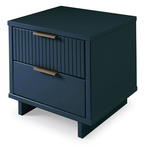 Manhattan Comfort Granville Engineered Wood Nightstand 2.0 in Midnight Blue