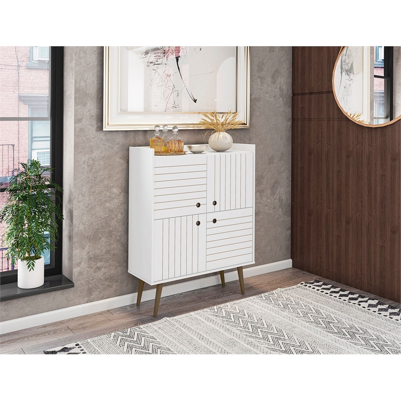 Manhattan Comfort Bogart Engineered Wood Accent Cabinet in White