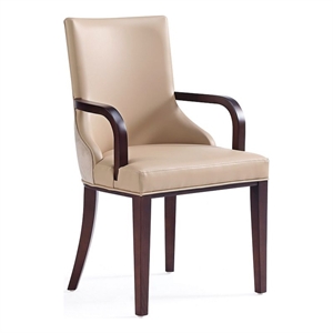 Manhattan Comfort Shubert 19.75&quot Faux Leather Dining Armchair in Tan