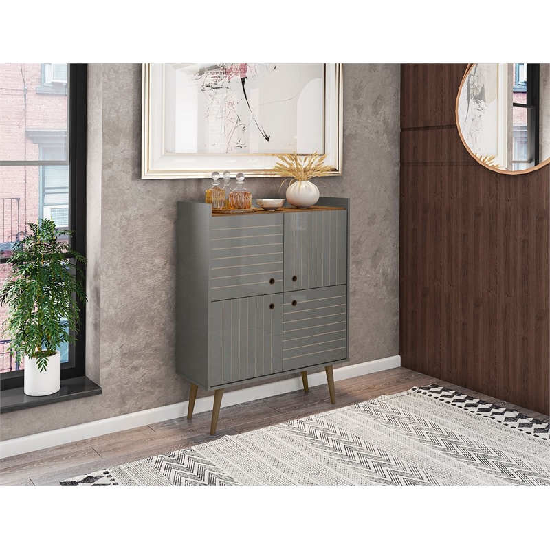 Manhattan Comfort Bogart Engineered Wood Accent Cabinet in Gray
