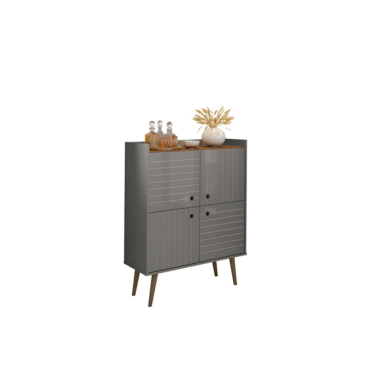 Manhattan Comfort Bogart Engineered Wood Accent Cabinet in Gray