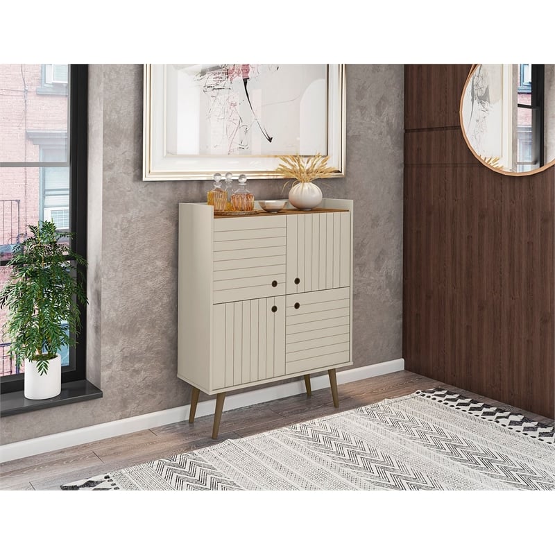 Manhattan Comfort Bogart Engineered Wood Accent Cabinet in Off White