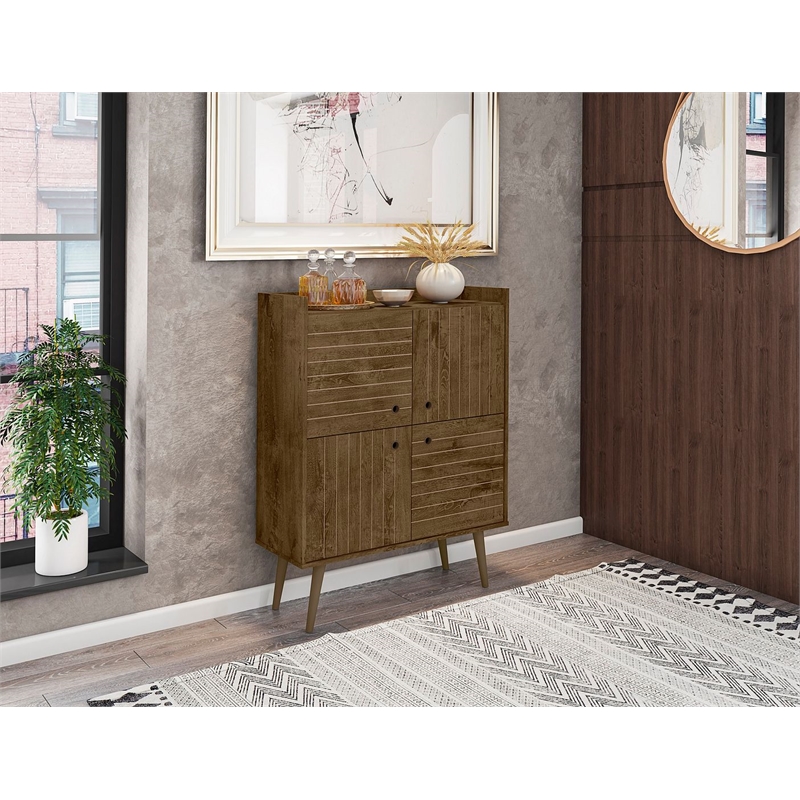 Manhattan Comfort Bogart Engineered Wood Accent Cabinet in Brown