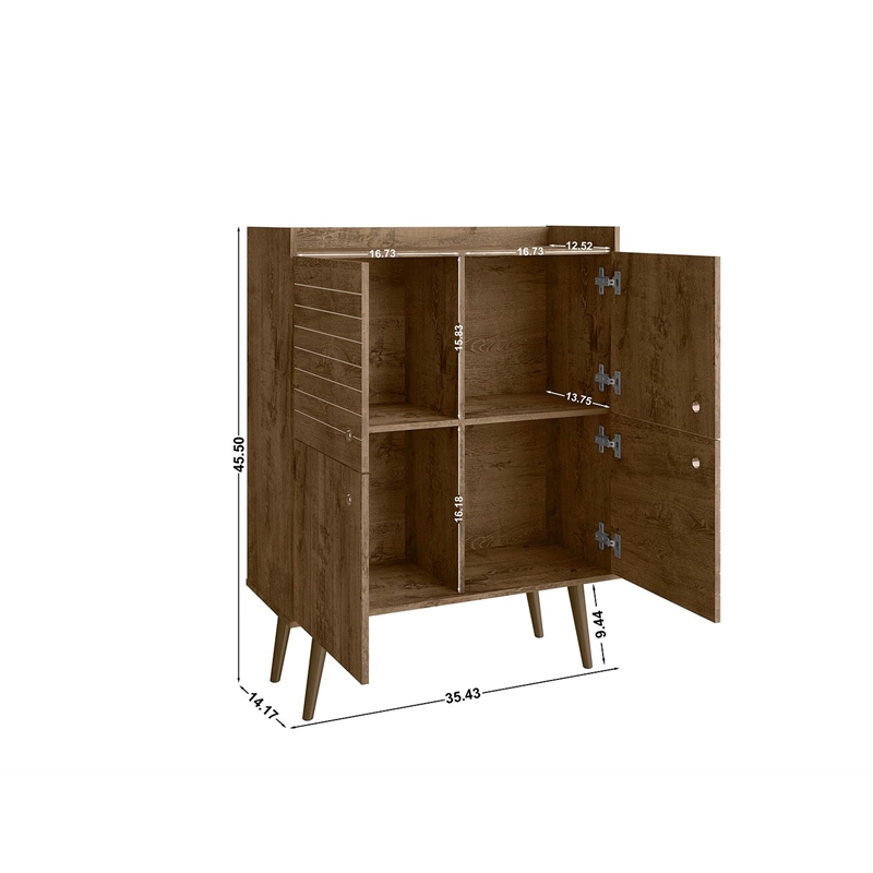 Manhattan Comfort Bogart Engineered Wood Accent Cabinet in Brown