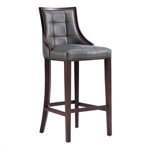 Manhattan Comfort Fifth 31.5&quot Faux Leather Barstool in Pebble