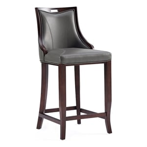 Manhattan Comfort Emperor 27&quot Faux Leather Counter Stool in Pebble
