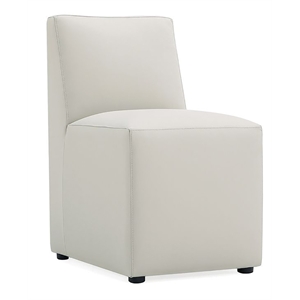 Manhattan Comfort Anna 19.69&quot Square Faux Leather Dining Chair in Light Stone