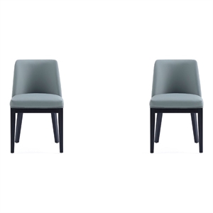 Manhattan Comfort Gansevoort 19.5&quot Faux Leather Dining Chair - Pewter (Set of 2)