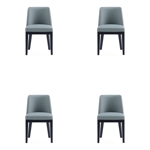 Manhattan Comfort Gansevoort 19.5&quot Faux Leather Dining Chair - Pewter (Set of 4)