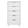 Manhattan Comfort Granville Tall & Narrow Engineered Wood Dresser in White
