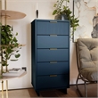 Manhattan Comfort Granville Tall & Narrow Engineered Wood Dresser in Blue