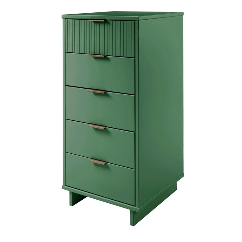 Manhattan Comfort Granville Tall & Narrow Engineered Wood Dresser in Sage Green