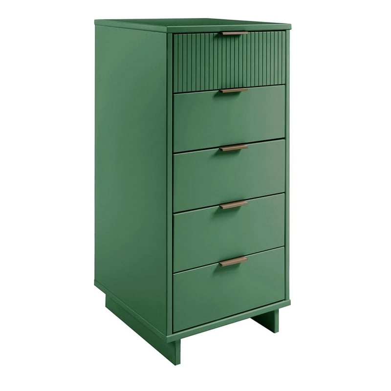 Manhattan Comfort Granville Tall & Narrow Engineered Wood Dresser in Sage Green