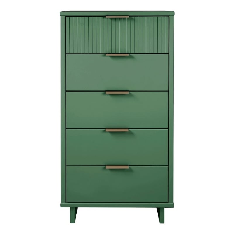 Manhattan Comfort Granville Tall & Narrow Engineered Wood Dresser in Sage Green