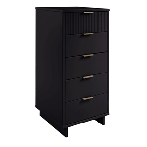 manhattan comfort granville tall & narrow engineered wood dresser in black
