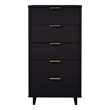 Manhattan Comfort Granville Tall & Narrow Engineered Wood Dresser in Black
