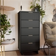 Manhattan Comfort Granville Tall & Narrow Engineered Wood Dresser in Dark Gray