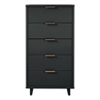 Manhattan Comfort Granville Tall & Narrow Engineered Wood Dresser in Dark Gray