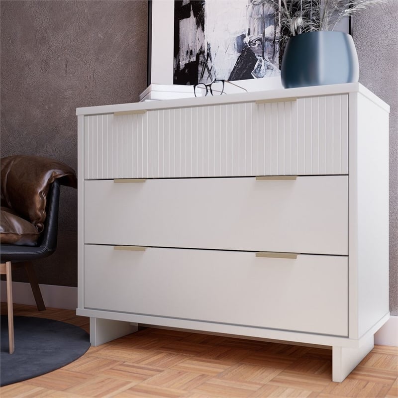 Manhattan Comfort Granville Standard Engineered Wood Dresser in White