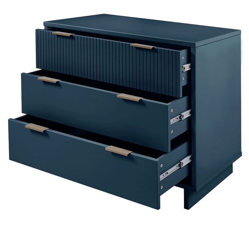Manhattan Comfort Granville Standard Engineered Wood Dresser in Midnight Blue