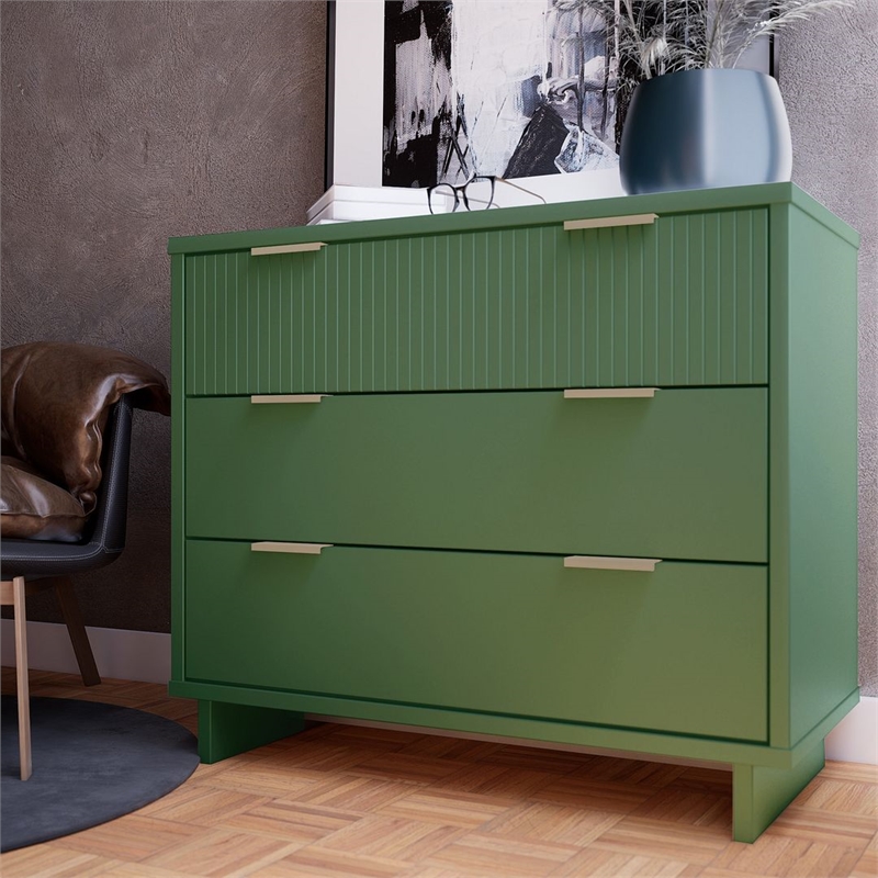 Manhattan Comfort Granville Standard Engineered Wood Dresser in Sage Green