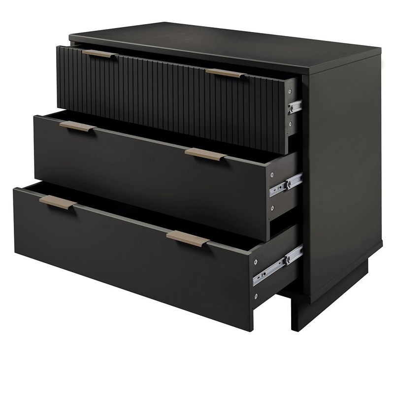 Manhattan Comfort Granville Standard Engineered Wood Dresser in Dark Gray