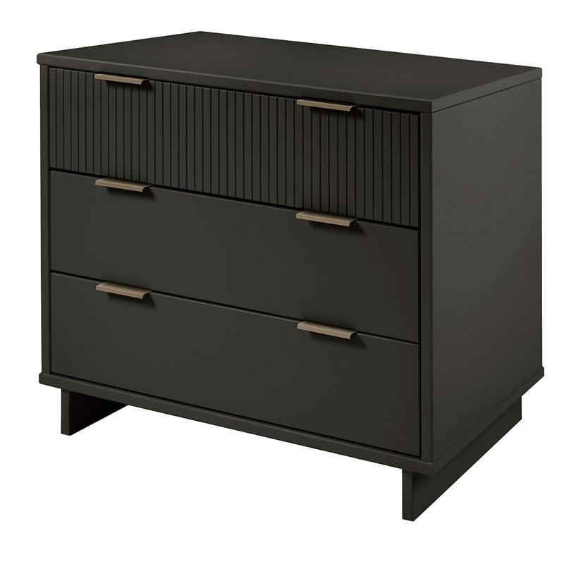 Manhattan Comfort Granville Standard Engineered Wood Dresser in Dark Gray