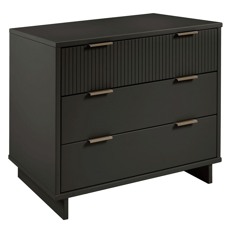 Manhattan Comfort Granville Standard Engineered Wood Dresser in Dark Gray