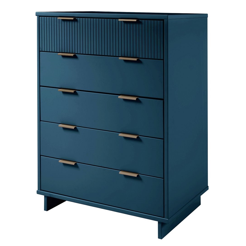 Manhattan Comfort Granville Tall Engineered Wood Dresser in Midnight Blue