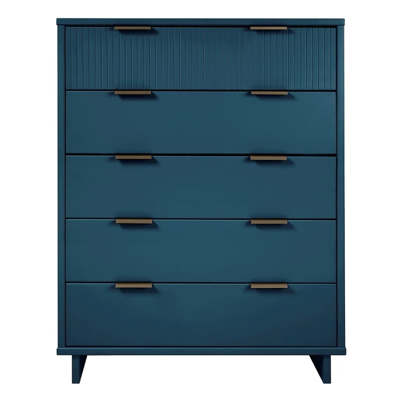 Manhattan Comfort Granville Tall Engineered Wood Dresser in Midnight Blue