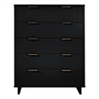 Manhattan Comfort Granville Tall Engineered Wood Dresser in Black