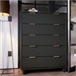 Manhattan Comfort Granville Tall Engineered Wood Dresser in Dark Gray
