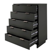 Manhattan Comfort Granville Tall Engineered Wood Dresser in Dark Gray