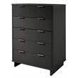Manhattan Comfort Granville Tall Engineered Wood Dresser in Dark Gray