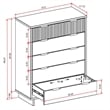 Manhattan Comfort Granville Tall Engineered Wood Dresser in Light Gray
