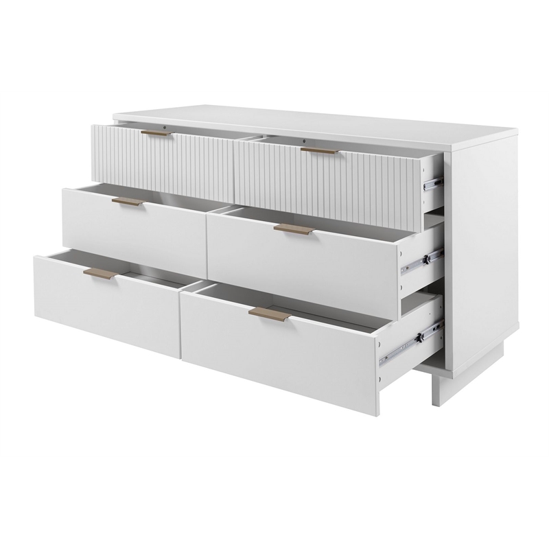 Manhattan Comfort Granville Engineered Wood Double Dresser in White
