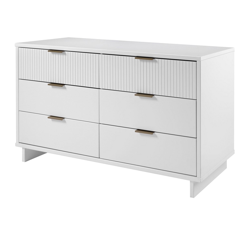 Manhattan Comfort Granville Engineered Wood Double Dresser in White