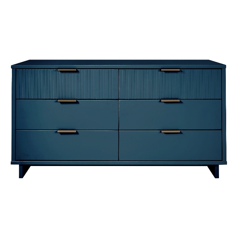 Manhattan Comfort Granville Engineered Wood Double Dresser in Midnight Blue