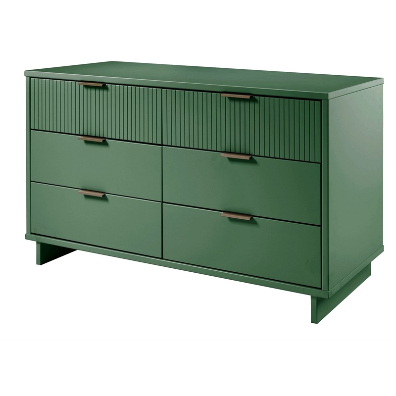 Manhattan Comfort Granville Engineered Wood Double Dresser in Sage Green
