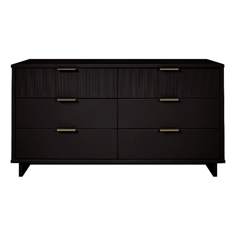 Manhattan Comfort Granville Engineered Wood Double Dresser in Black