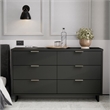 Manhattan Comfort Granville Engineered Wood Double Dresser in Dark Gray