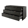 Manhattan Comfort Granville Engineered Wood Double Dresser in Dark Gray